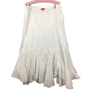 Elle white flowy maxi skirt